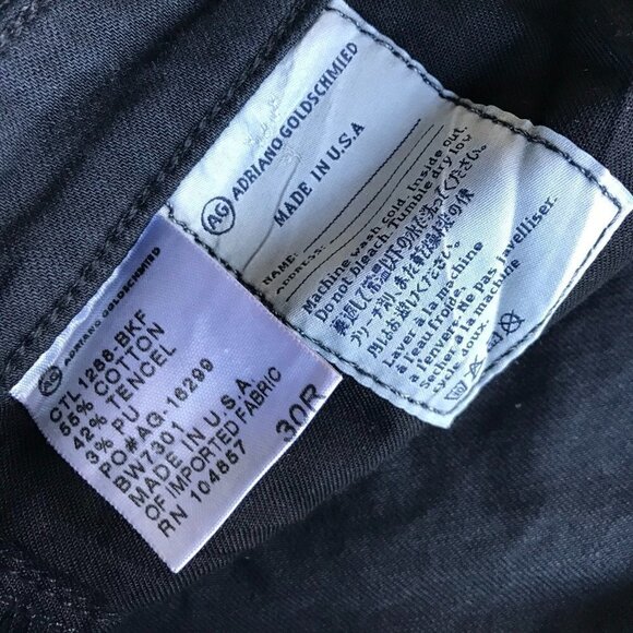AG Unique LEGGING SUPER SKINNY Fit Black Coated Denim Jeans sz 30R - Picture 13 of 16